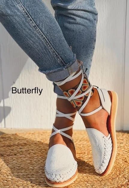 Butterfly Charm: Woven Espadrille Wraps