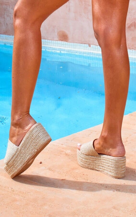 Poolside Perfection: Braided Espadrille Wedge Slides