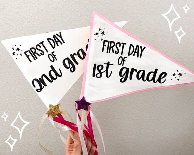 First and Last Day of School Printable Pennant Flags.