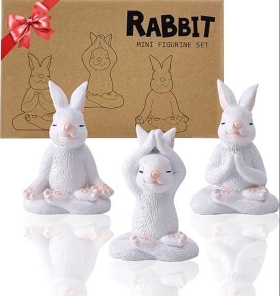 Serene Hoppiness: Goodeco Miniature Rabbit Yoga Statue Set