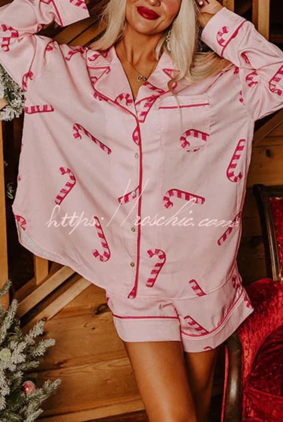 Festive Candy Cane Pajama Set