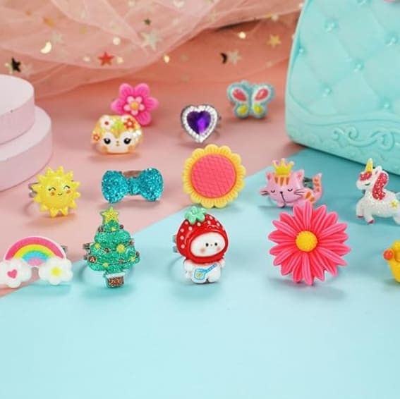 Little Treasures: PinkSheep Jewel Rings for Little Girls