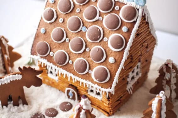 Chocolate Button Gingerbread Lodge