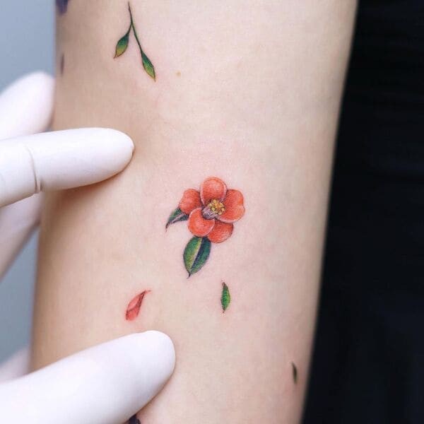 Colorful flower tattoo