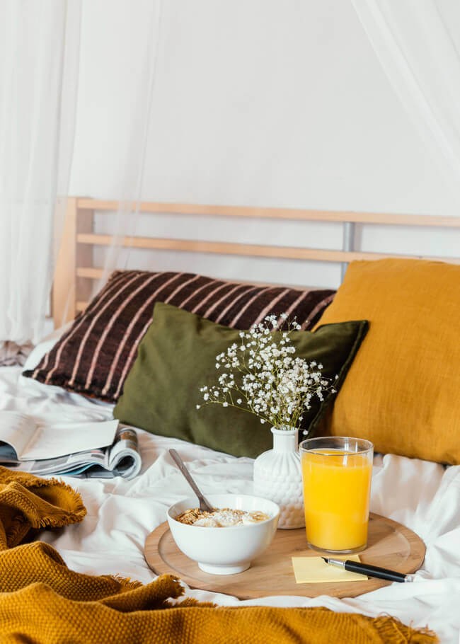 Enjoy a beautiful breakfast in bed.