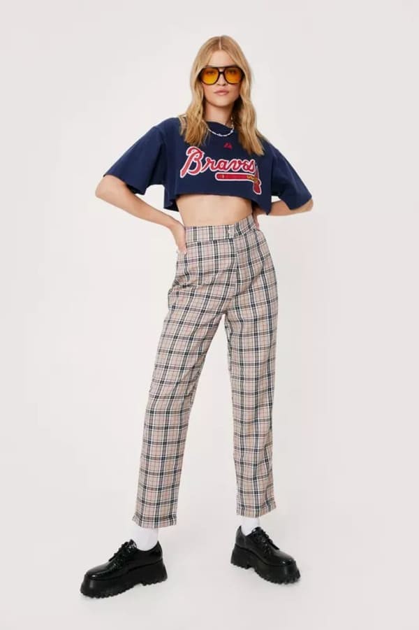 Plaid pants from Nasty Gal.