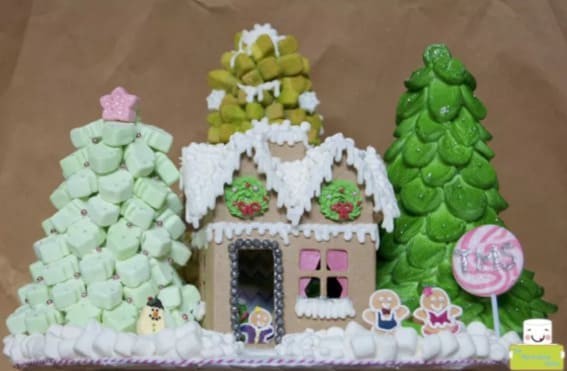 Enchanted Marshmallow Gingerbread Scene