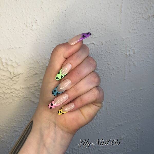 Rainbow love press on nails.