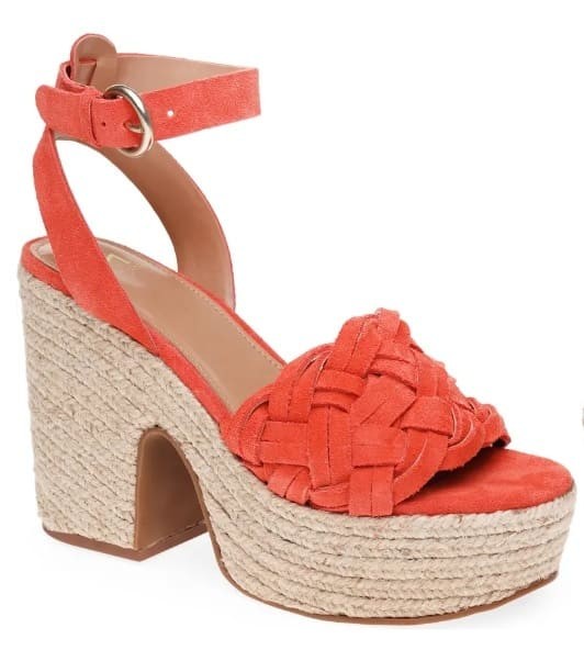 Coral Charm: Braided Espadrille Heels