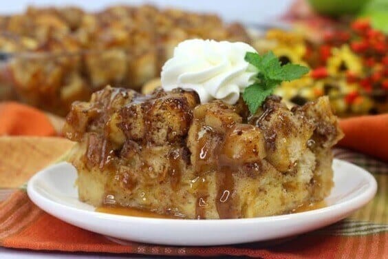 Delicious Caramel Apple Bread Pudding.