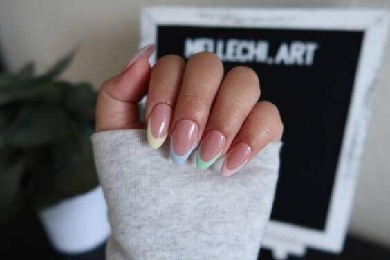 Pastel French Matte Tips.