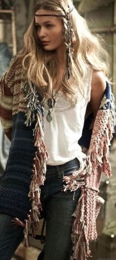 Nonchalant Bohemian headwear.