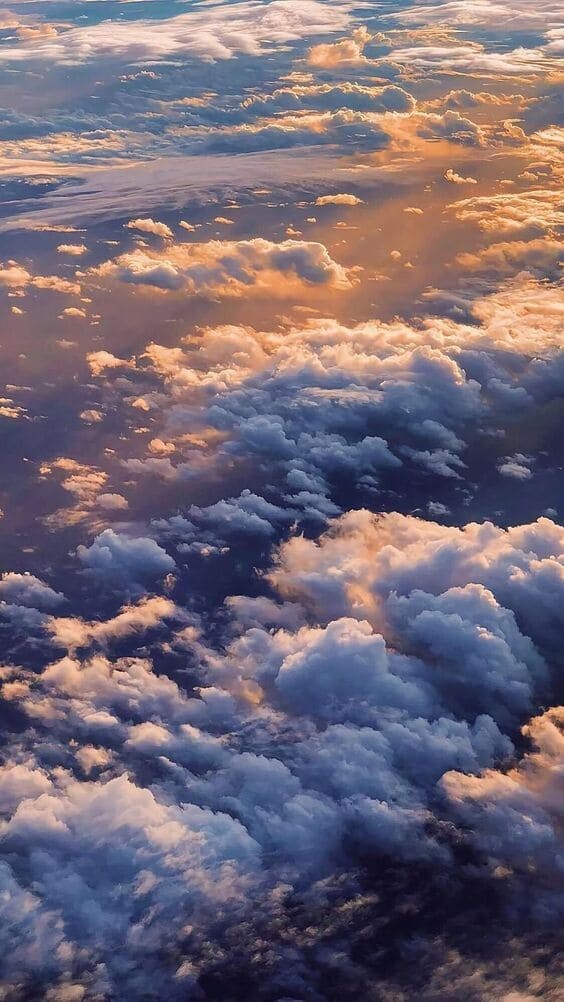 Dreamy clouds up high.