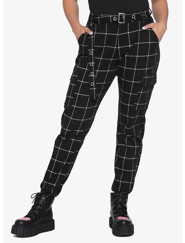 Trouser style plaid pants from Hot Topic.