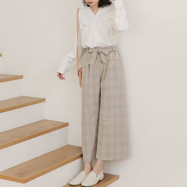 Wide leg and showstopper plaid pants from YesStyle.