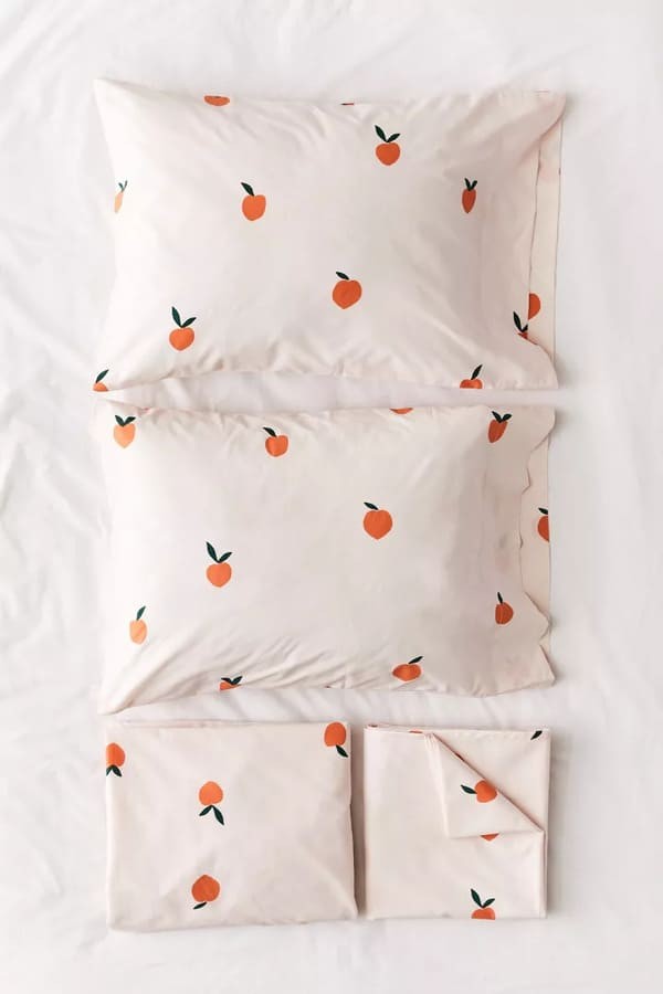 Allover Peaches Sheet Set, $64.00.