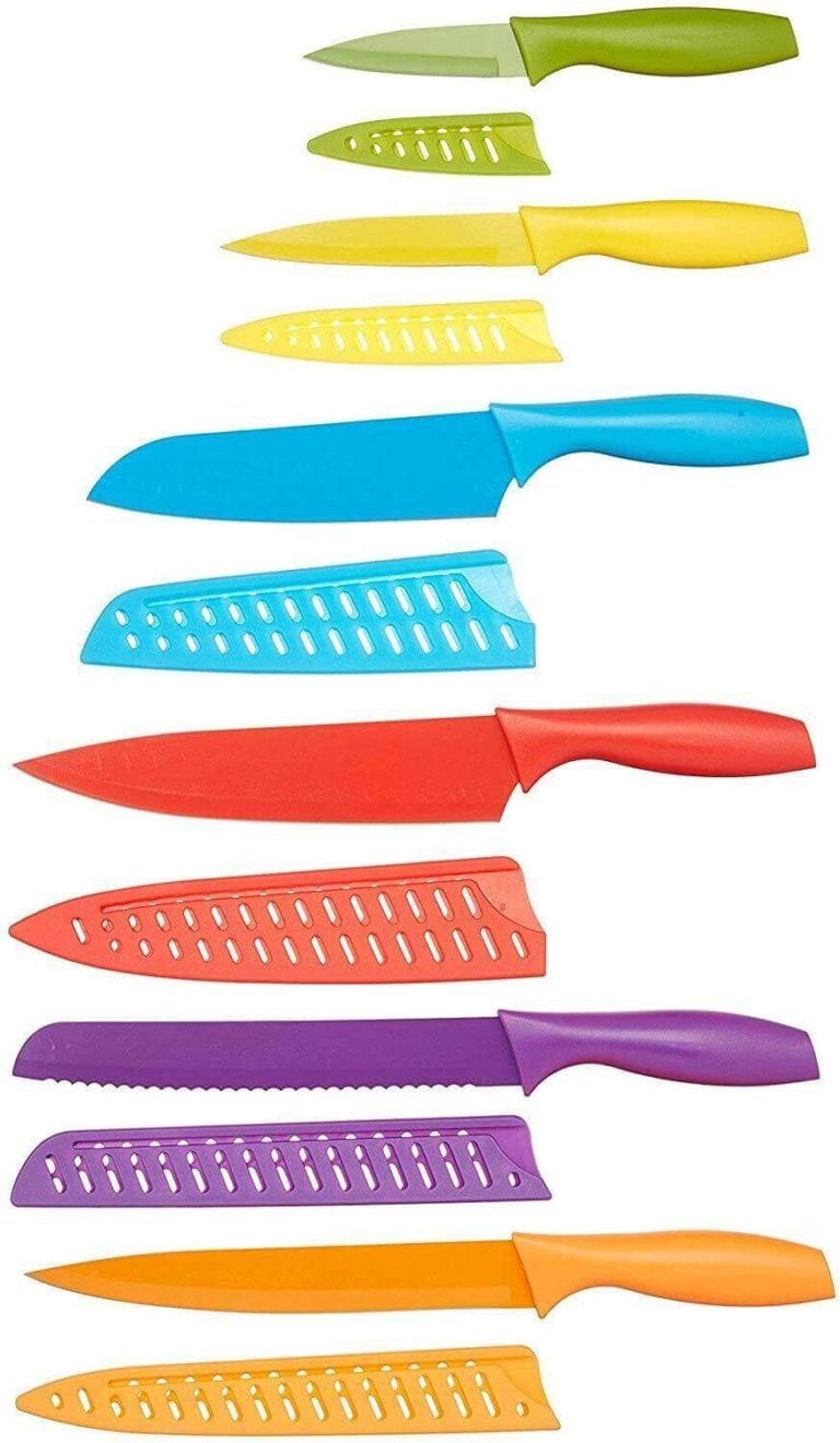 12-Piece Colored Kitchen Knife Set.