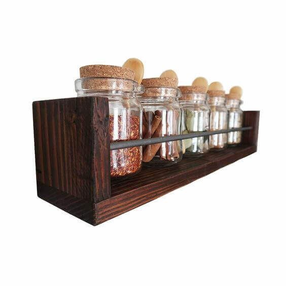 Reclaimed Wood Spice Rack.