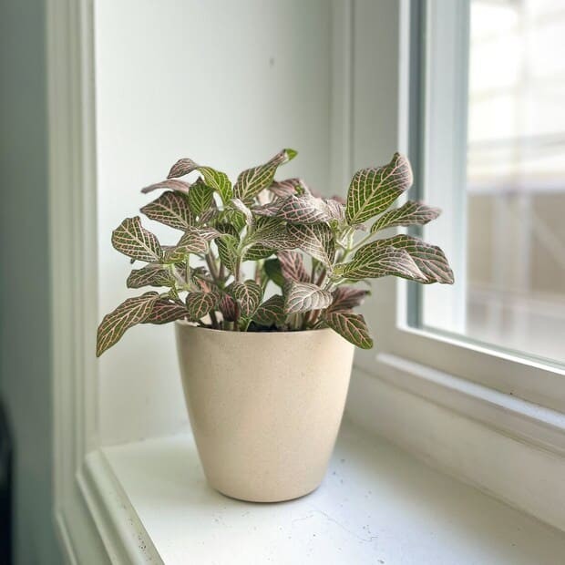 Pink and Silver Fittonia.