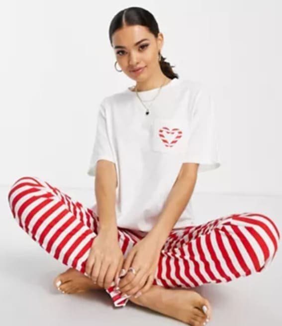 Peppermint Twist: Sweet Stripes PJ Set