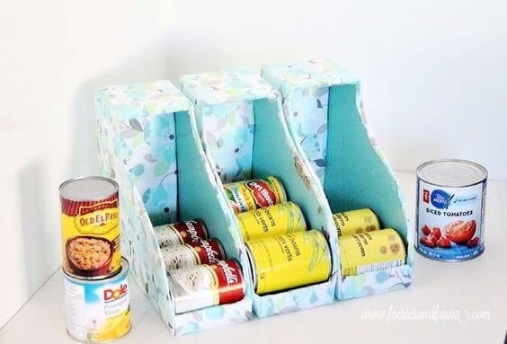 Make a very simple Can Organizer for your Pantry.