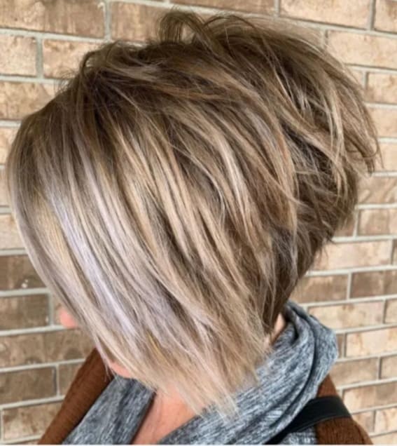 Bronde Bob Shag with Short Back