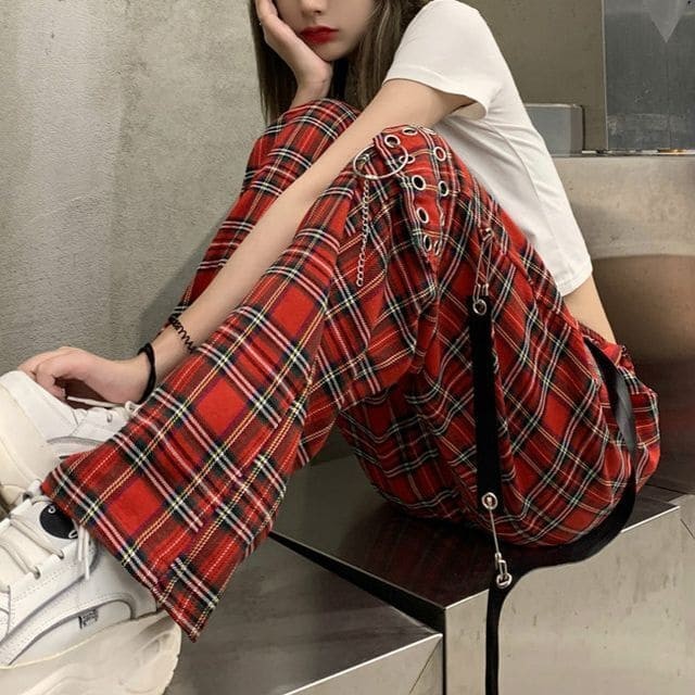 Wide leg and showstopper plaid pants from YesStyle.