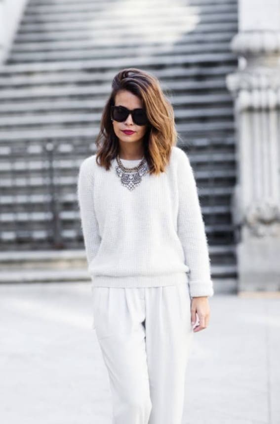 Monochrome Magic: Winter White Ensemble