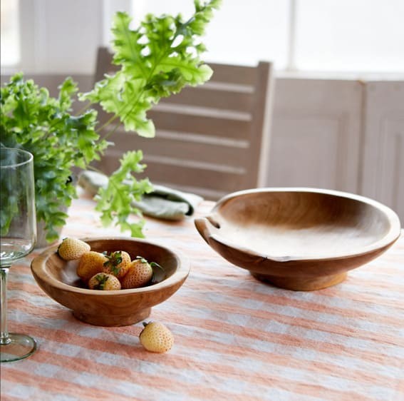 Dinner Party Must-Have: Footed Teak Root Serving Bowl