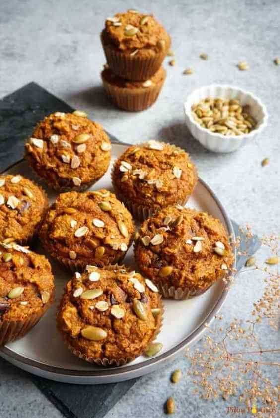 Whole Wheat Pumpkin Oatmeal Muffins