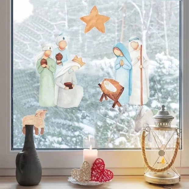 Adorable Nativity window stickers.