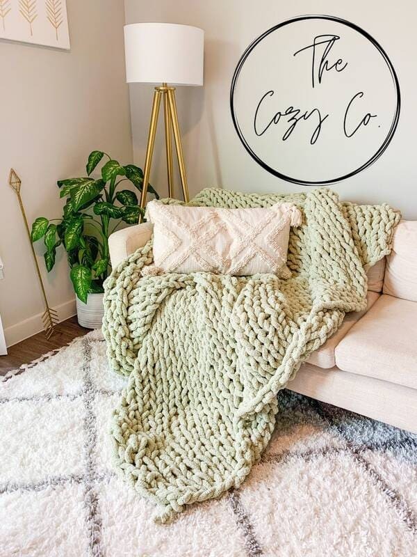 Chenille Knit Blankets and Throws by the Cozy co.