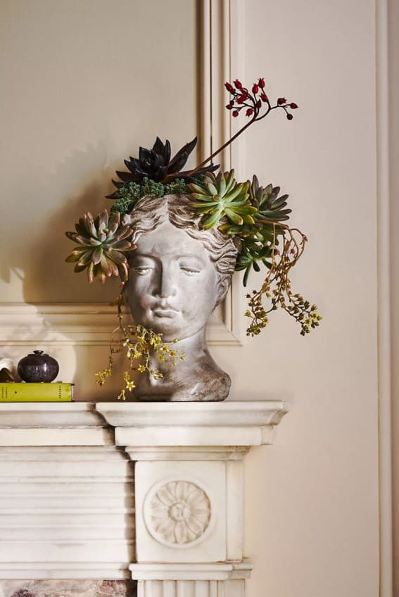 Classic Elegance: Grecian Bust Pot