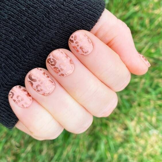 Rose Gold Cheetah Nail Wraps.