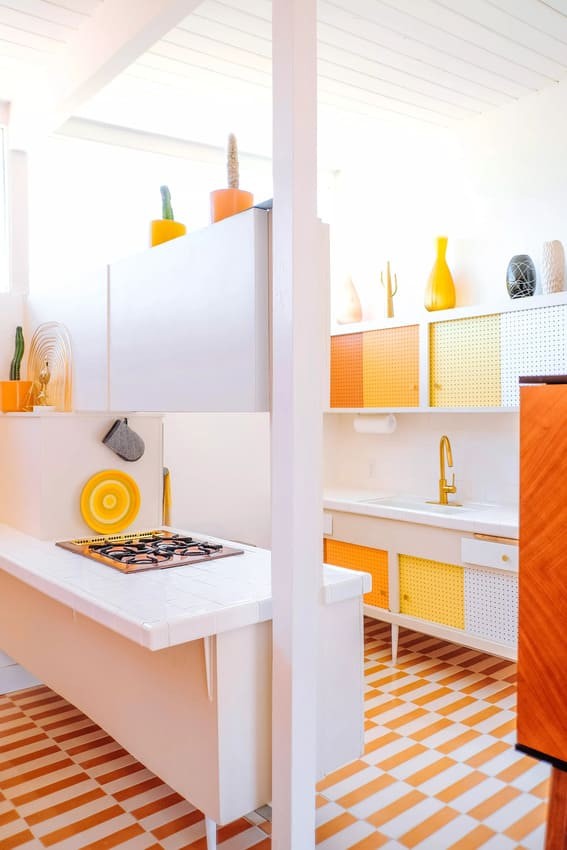 Playful Orange Kitchen