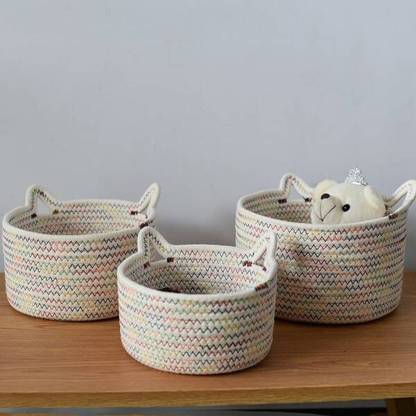 Handmade (White) Cotton Rope Basket, $8.90.