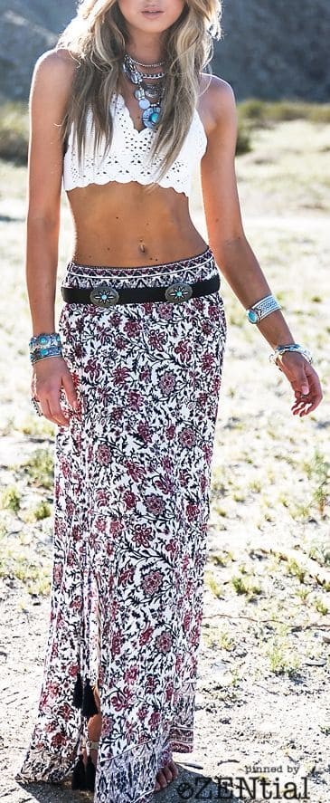 Long floral skirts.