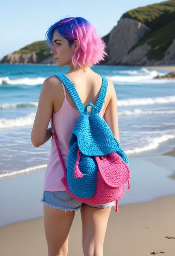 Make a Statement with a Sunny Crocheted Dresses & Backpack