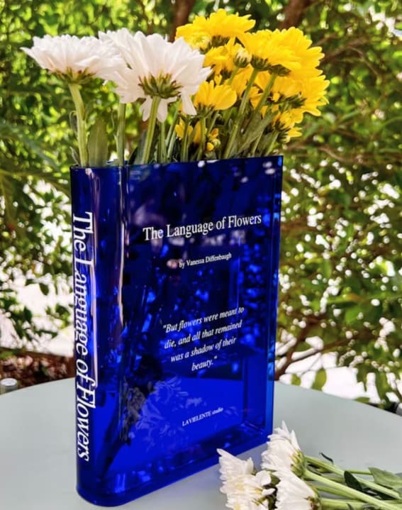 Blossoming Reads: Acrylic Book Vase