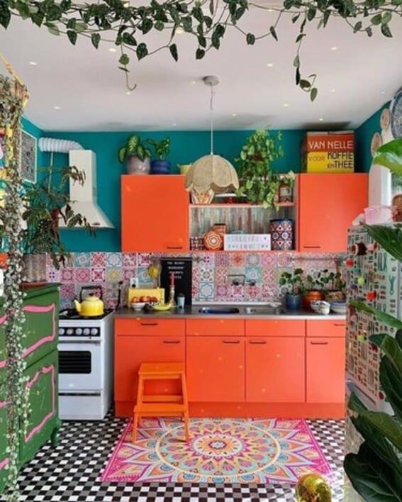 A Symphony of Colors Boho Kitchen