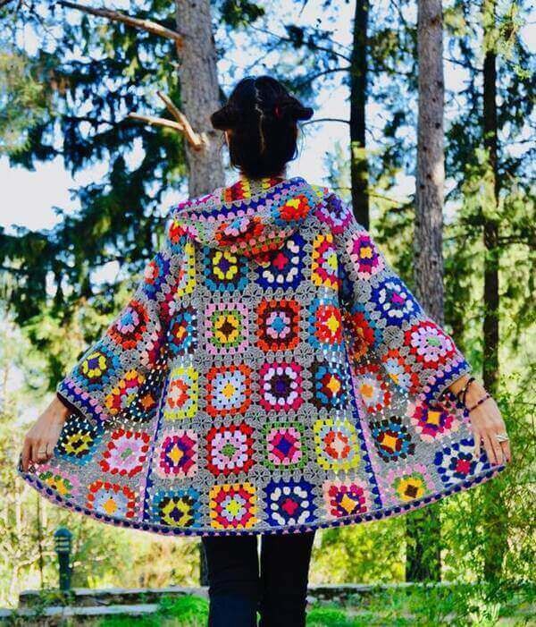 crochet kidcore aesthetic cardigan.