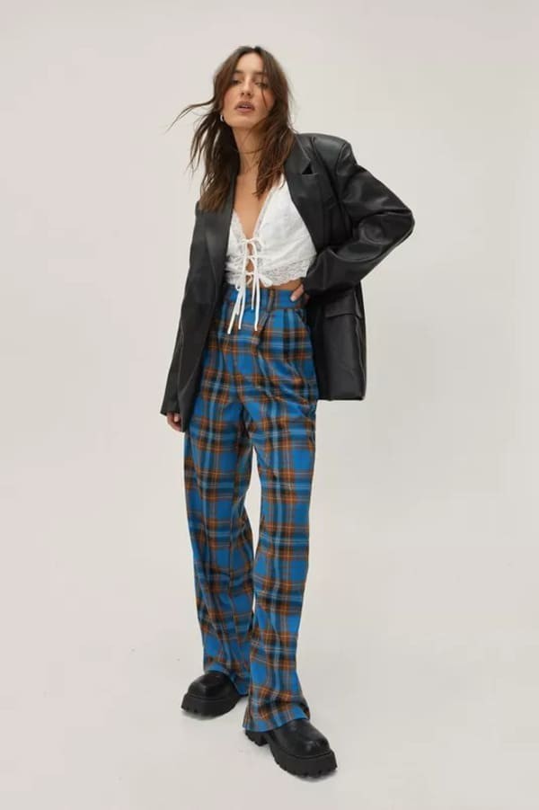 Plaid pants from Nasty Gal.