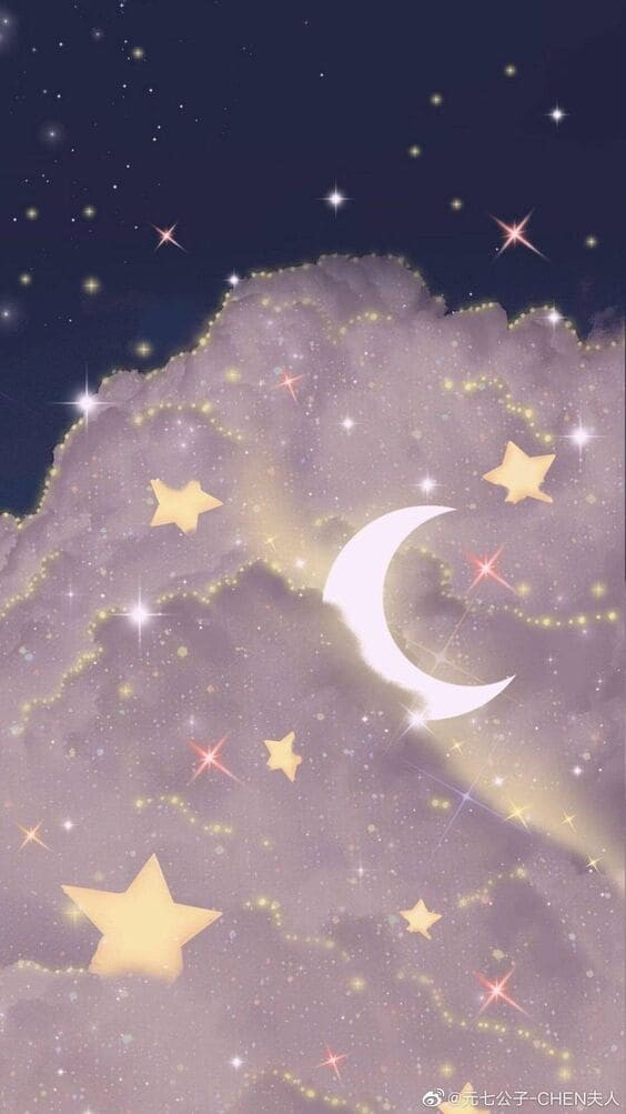 Sparkly anime clouds.