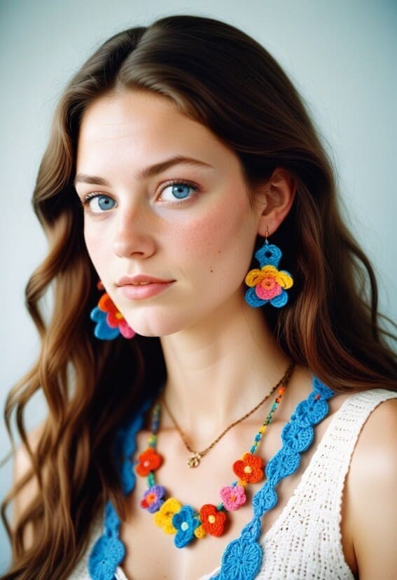 Take on the Flower’s Power by wearing Crocheted Blossoms.