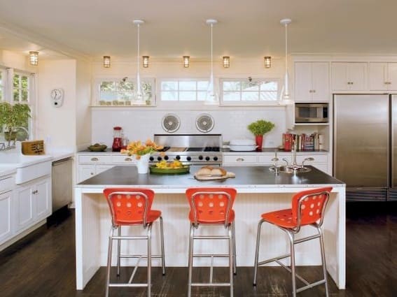 A Bright Kitchen Blend of Orange and White