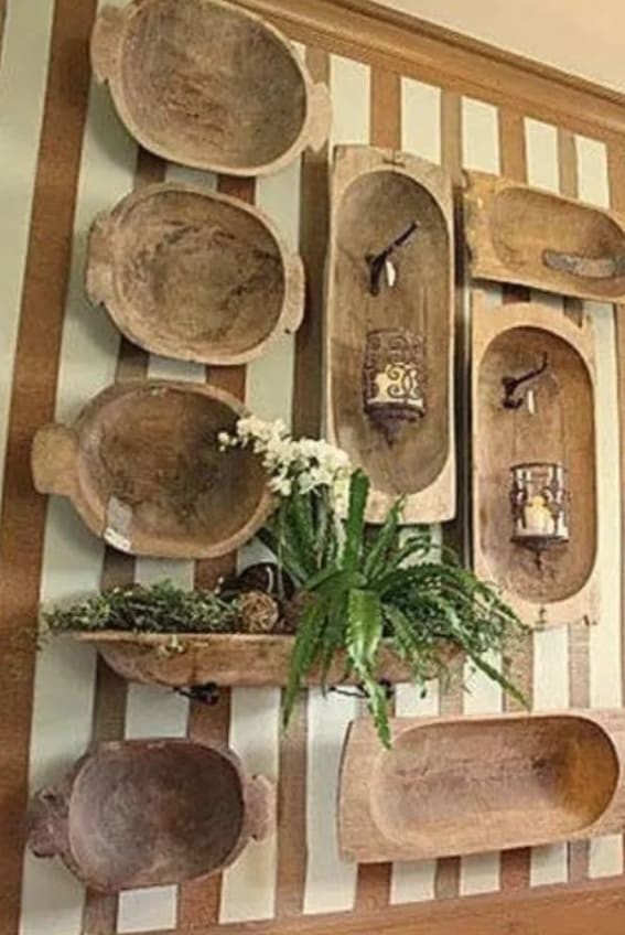 Rustic Gallery: Dough Bowls as Wall Art