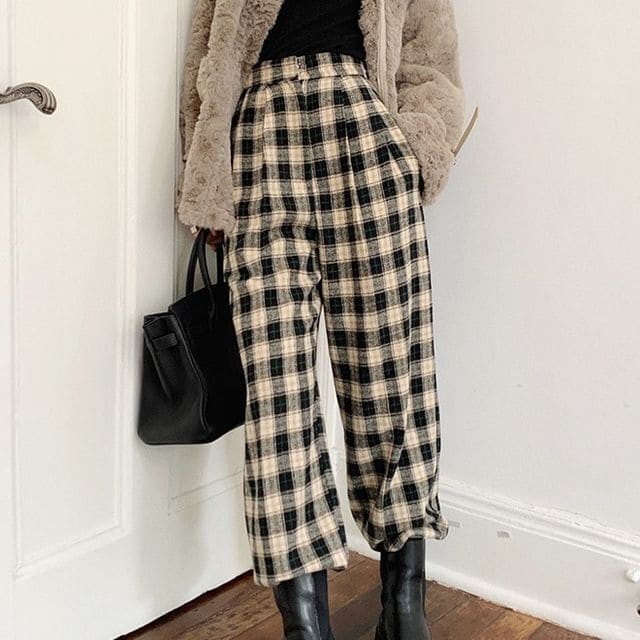 Wide leg and showstopper plaid pants from YesStyle.