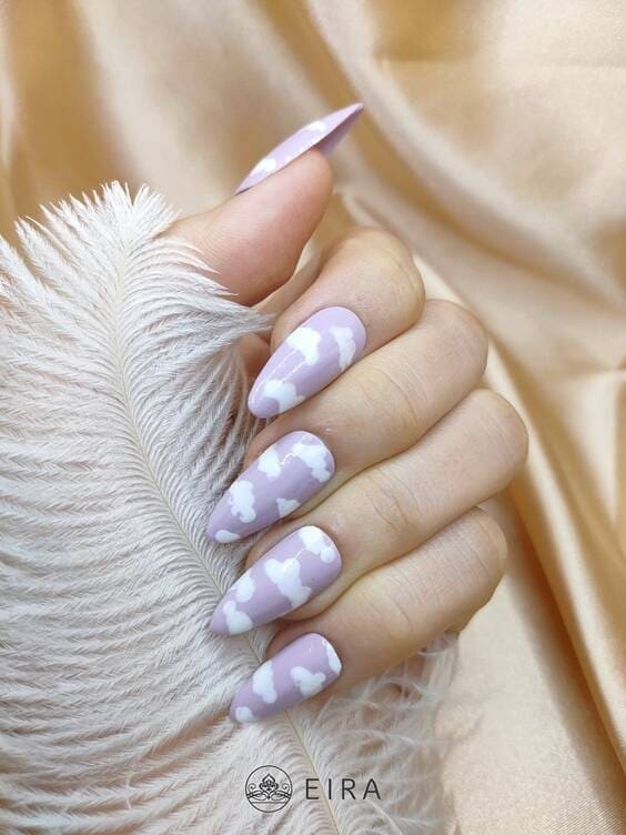 Lilac purple lavender cloud nails.