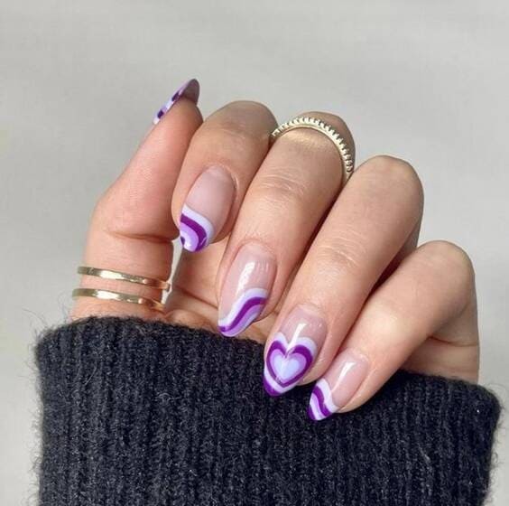 Purple retro spring nails.