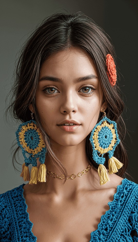 Take on the Flower’s Power by wearing Crocheted Blossoms.